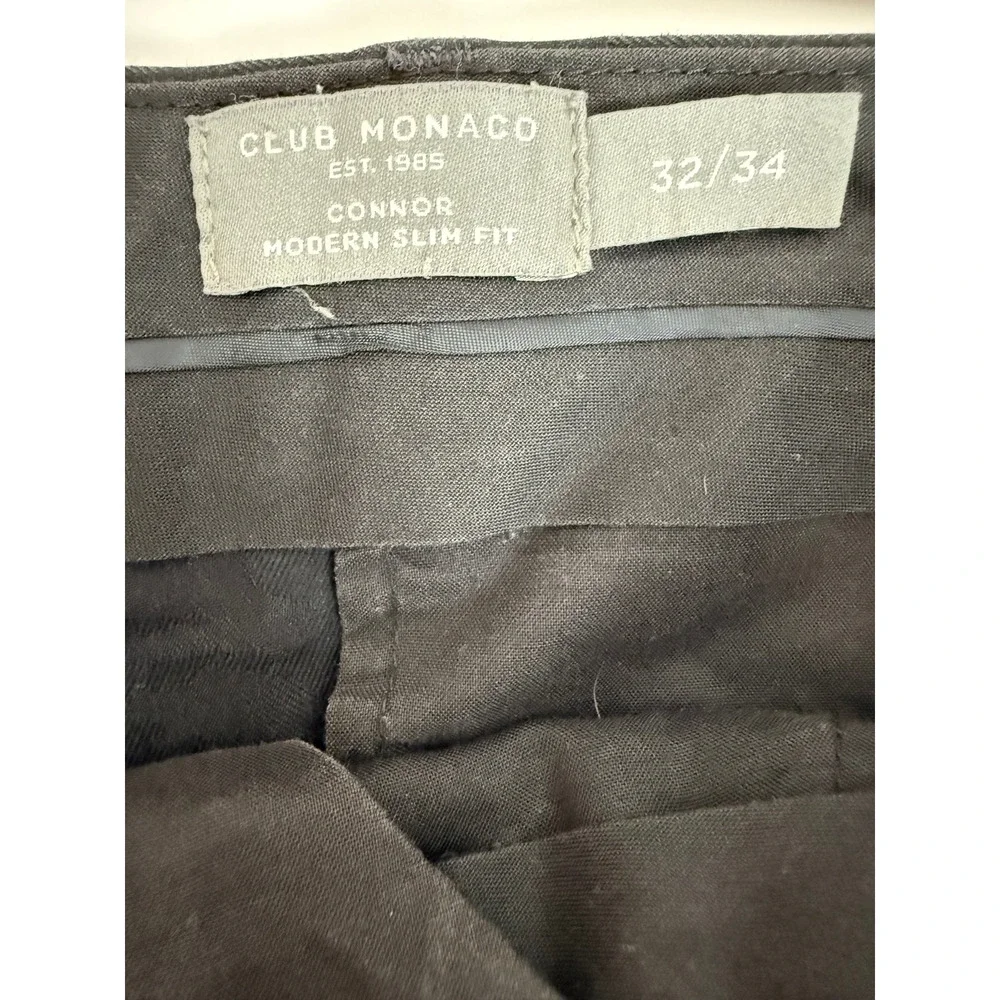 Club Monaco Connor Modern Slim Fit Men 32x34 Black Tonal Camo Dress Pants